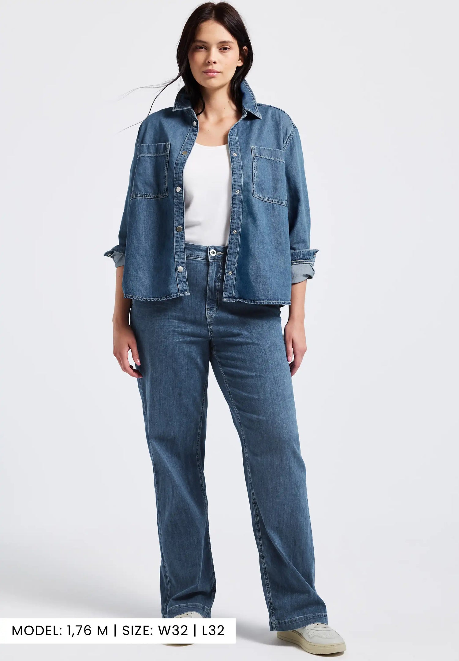 Street One Wide Leg Jeans Damen Loose Fit High Waist Stretch Baumwolle