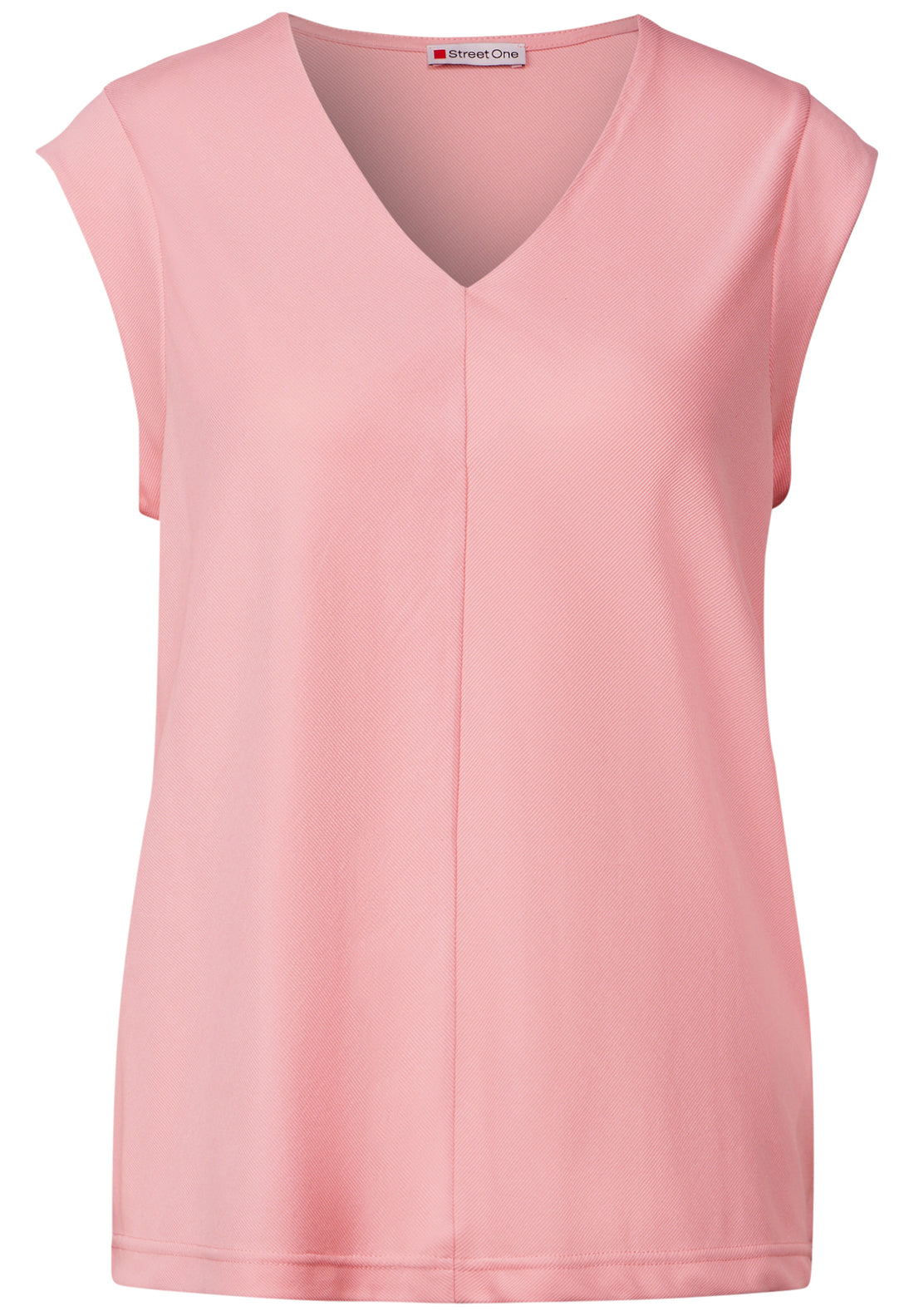 Street One Damen T-Shirt mit V-Ausschnitt und Dropped Shoulder