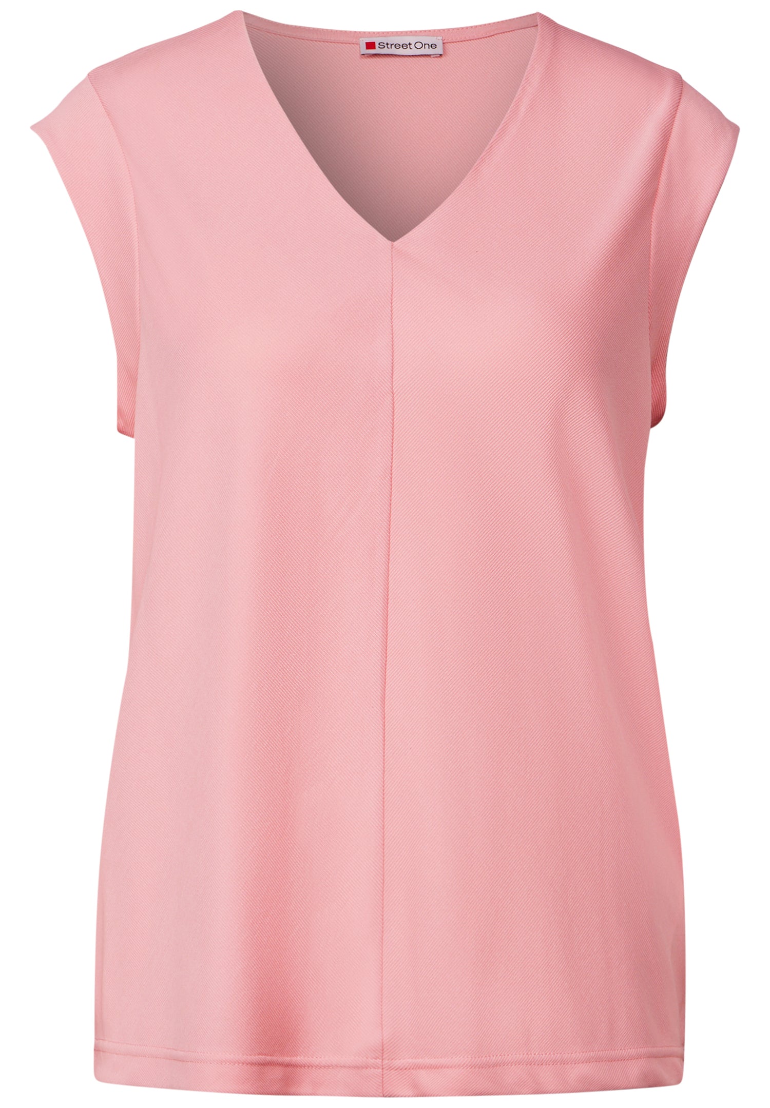 Street One Damen T-Shirt mit V-Ausschnitt und Dropped Shoulder