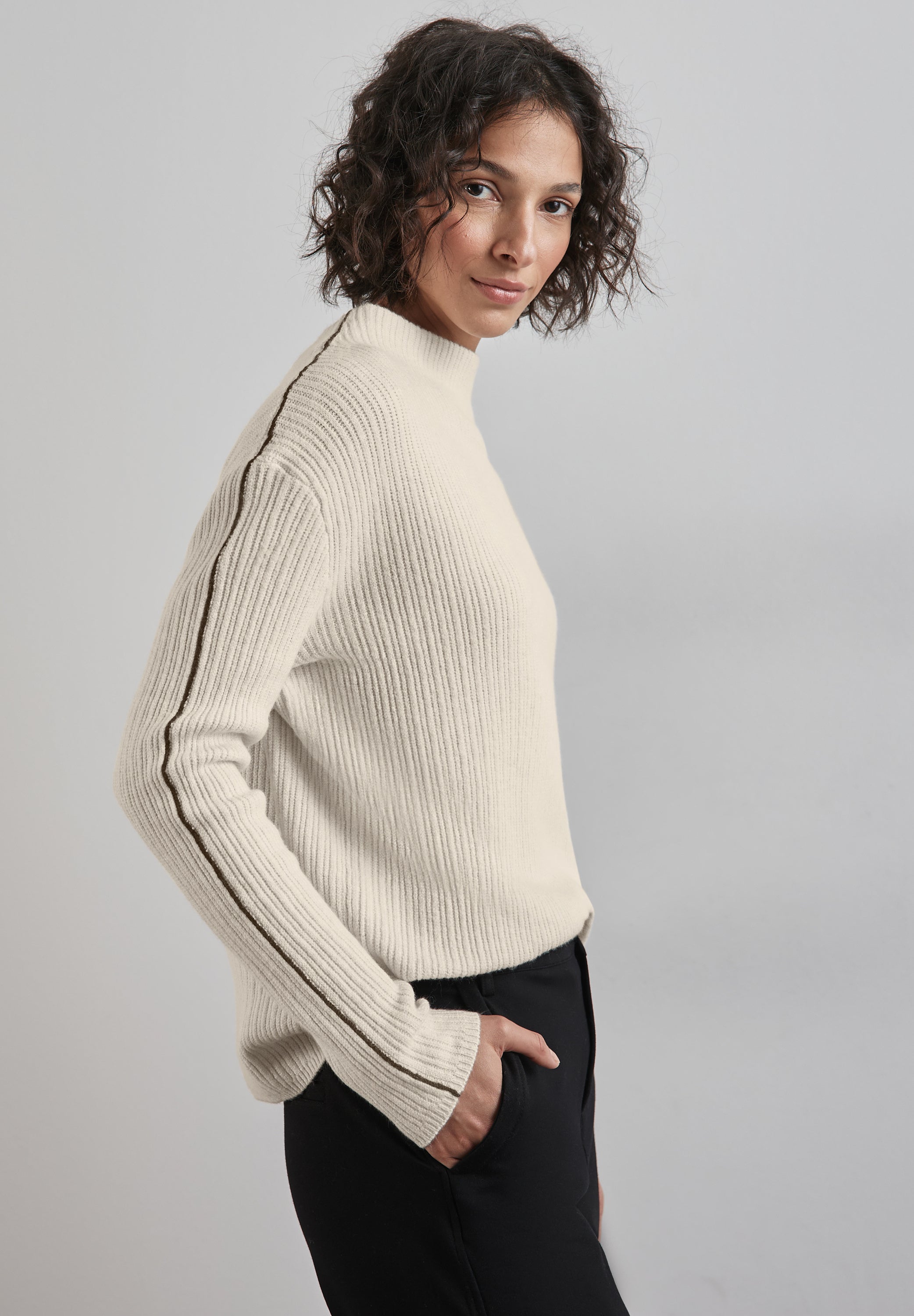 Street One Strickpullover Damen Turtleneck Stretchmaterial