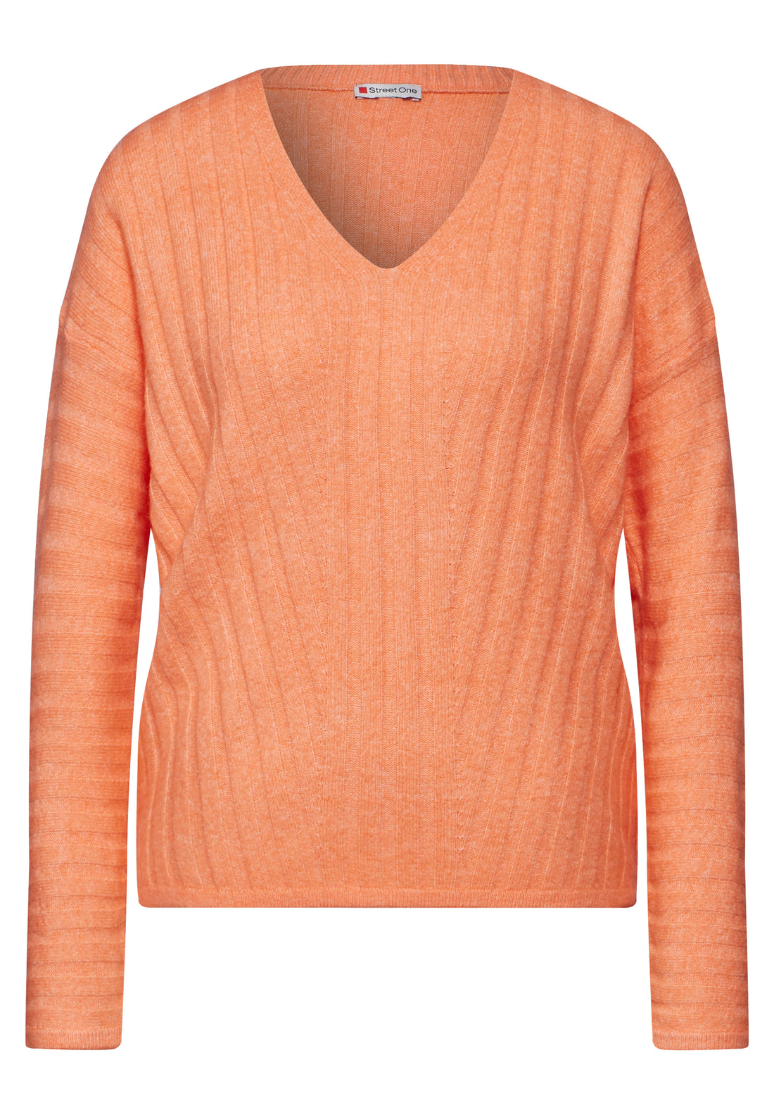 Street One Strickpullover Damen V-Ausschnitt Stretchkomfort