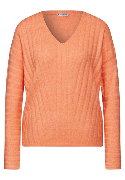 Street One Strickpullover Damen V-Ausschnitt Stretchkomfort