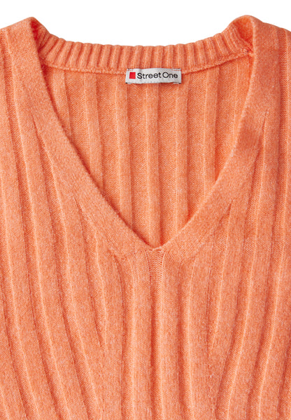 Street One Strickpullover Damen V-Ausschnitt Stretchkomfort
