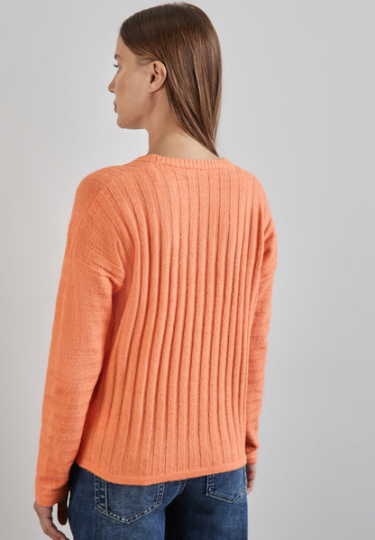 Street One Strickpullover Damen V-Ausschnitt Stretchkomfort