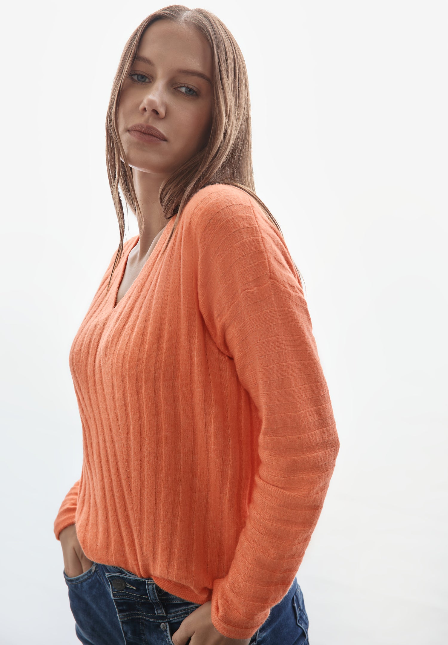 Street One Strickpullover Damen V-Ausschnitt Stretchkomfort