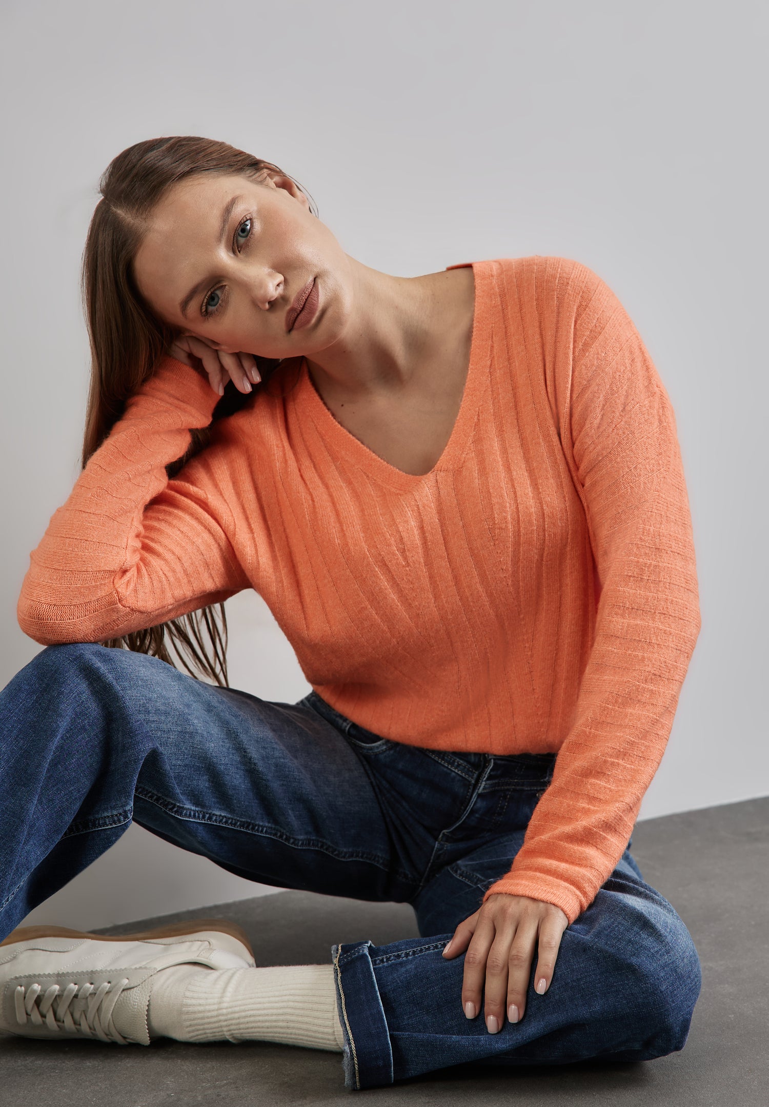 Street One Strickpullover Damen V-Ausschnitt Stretchkomfort