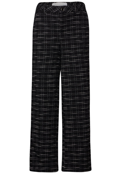 Street One Bouclé Hose Damen Casual Fit High Waist Karomuster