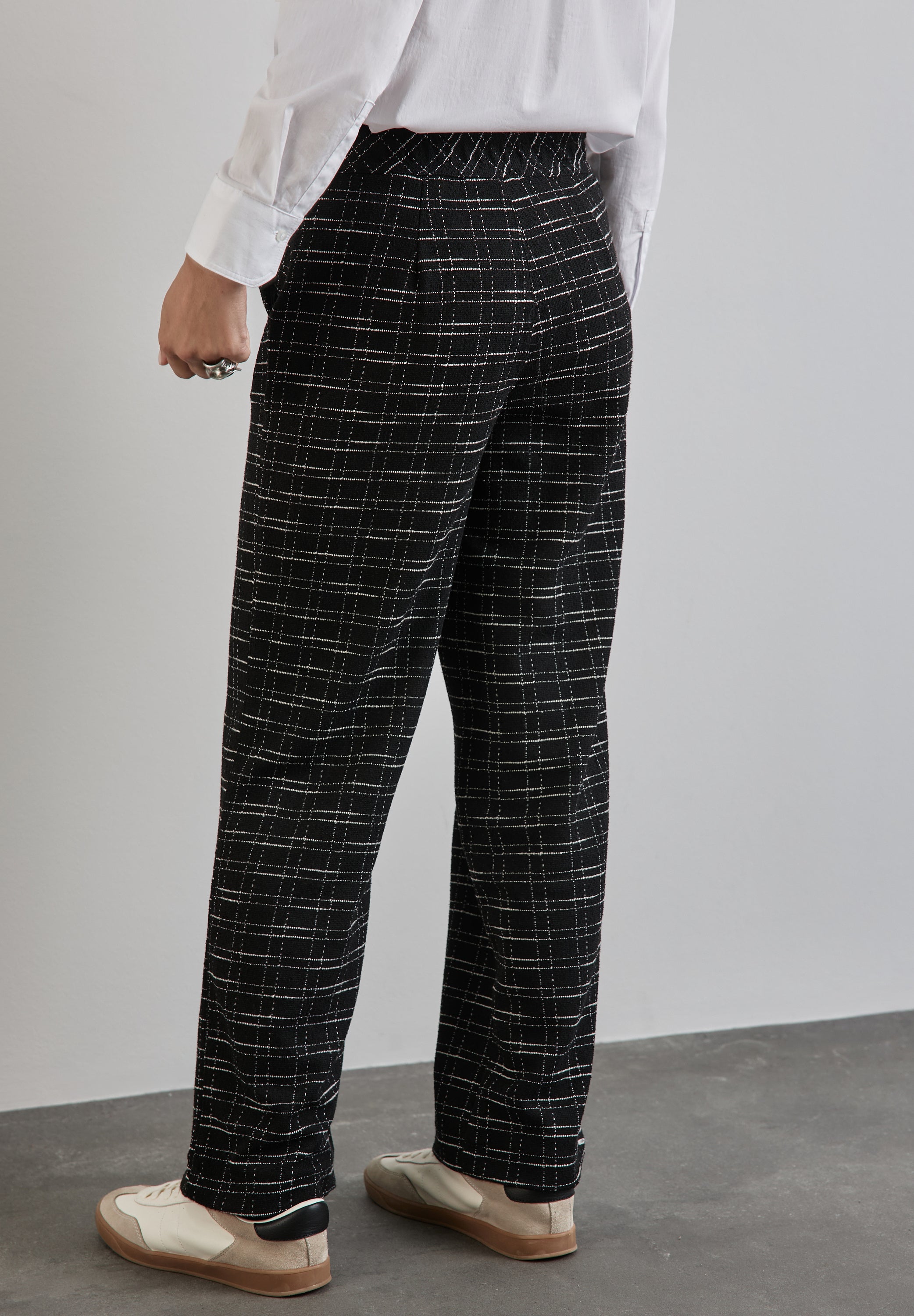 Street One Bouclé Hose Damen Casual Fit High Waist Karomuster