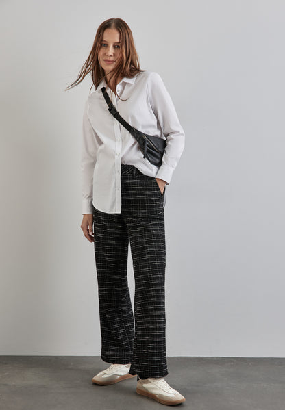 Street One Bouclé Hose Damen Casual Fit High Waist Karomuster