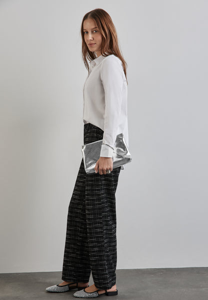 Street One Bouclé Hose Damen Casual Fit High Waist Karomuster