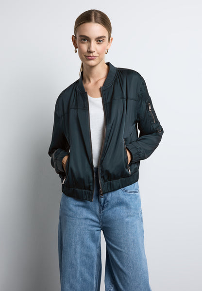 Street One Satin-Blouson Damen Elegante Jacke mit Stehkragen