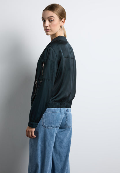 Street One Satin-Blouson Damen Elegante Jacke mit Stehkragen