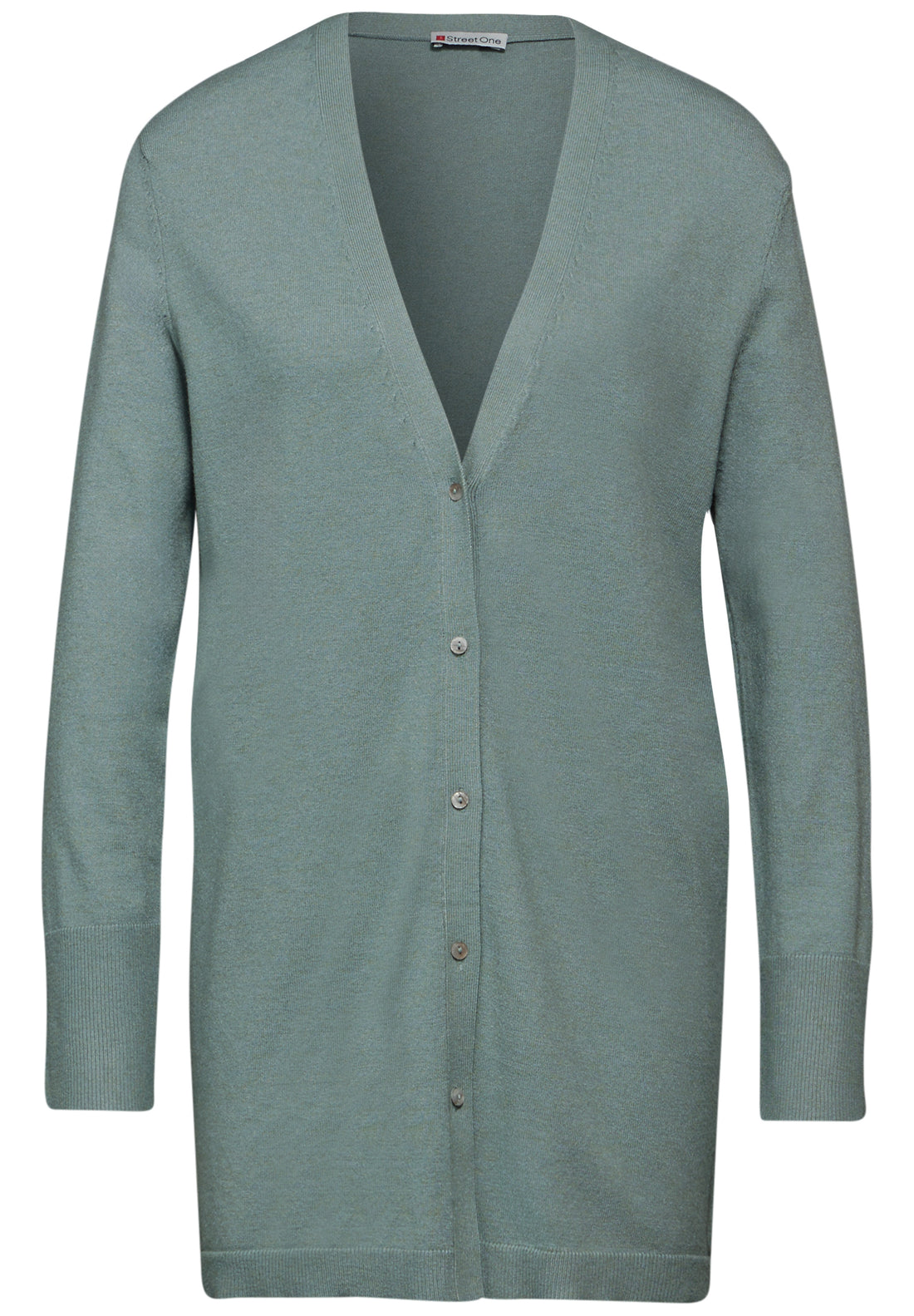 Street One Basic Cardigan Damen Langarm V-Ausschnitt Knopfleiste