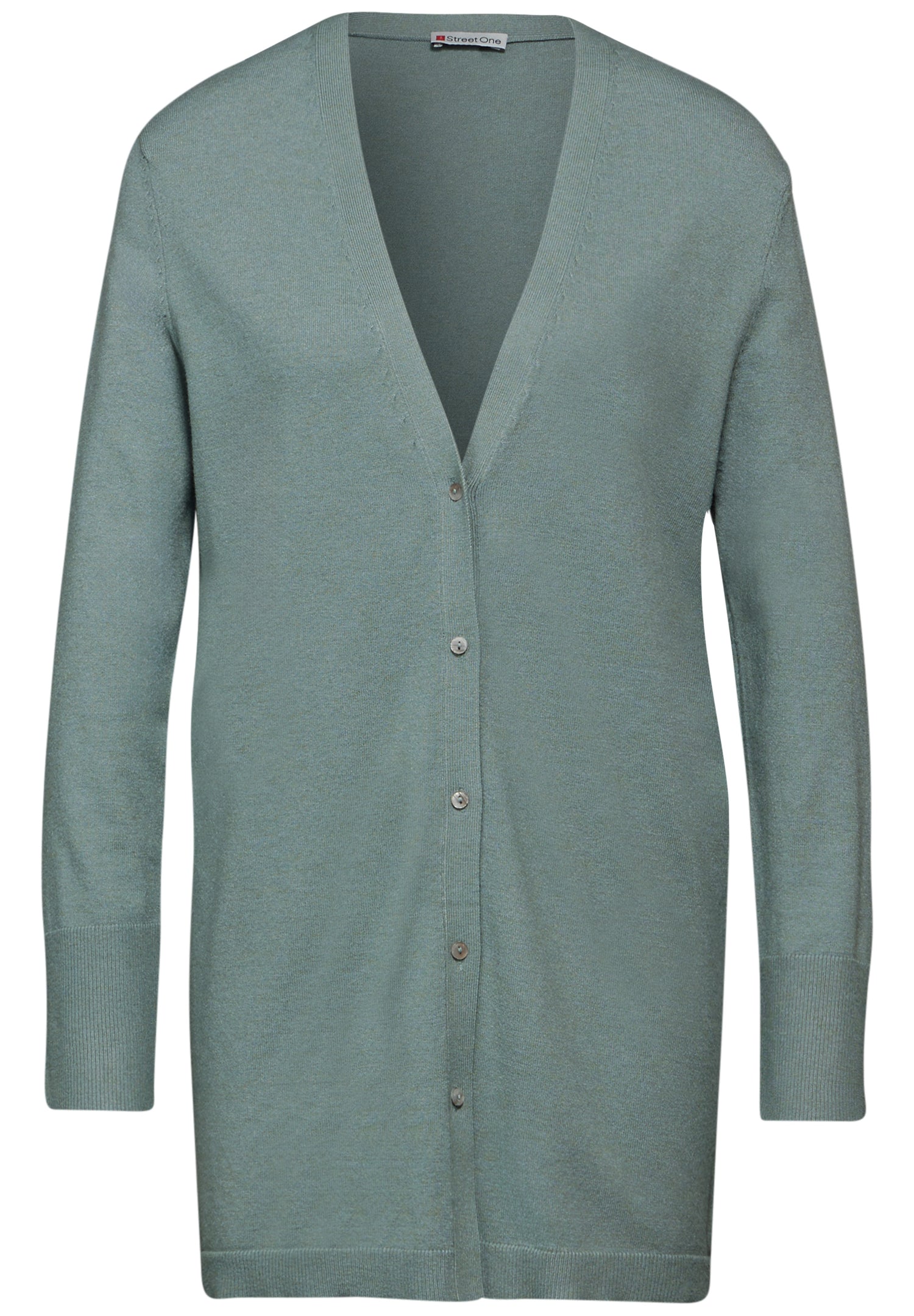 Street One Basic Cardigan Damen Langarm V-Ausschnitt Knopfleiste
