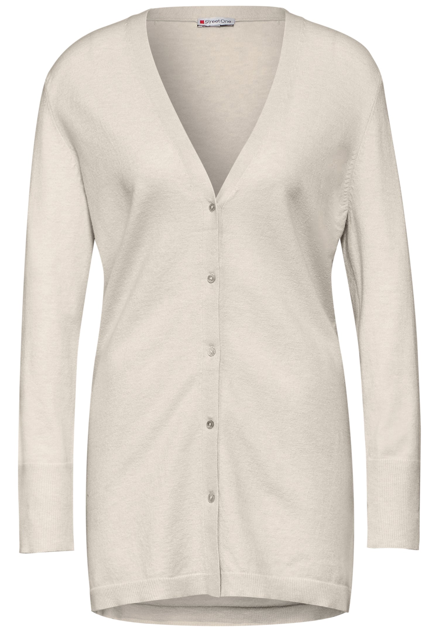 Street One Basic Cardigan Damen Langarm V-Ausschnitt Knopfleiste
