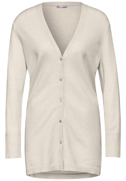 Street One Basic Cardigan Damen Langarm V-Ausschnitt Knopfleiste