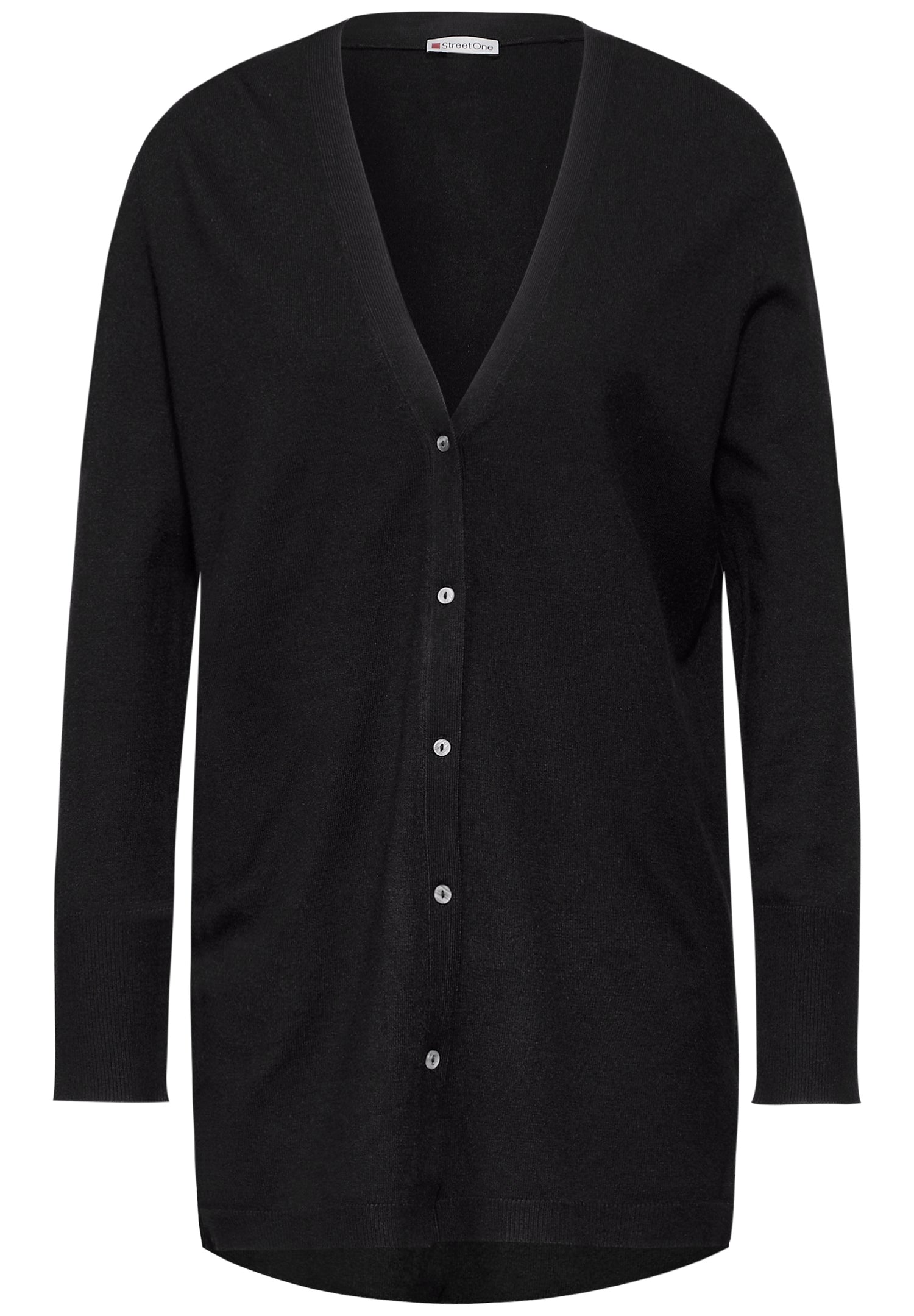 Street One Basic Cardigan Damen Langarm V-Ausschnitt Knopfleiste