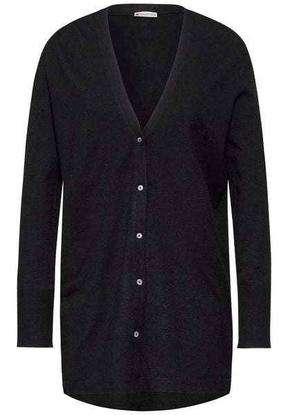 Street One Basic Cardigan Damen Langarm V-Ausschnitt Knopfleiste
