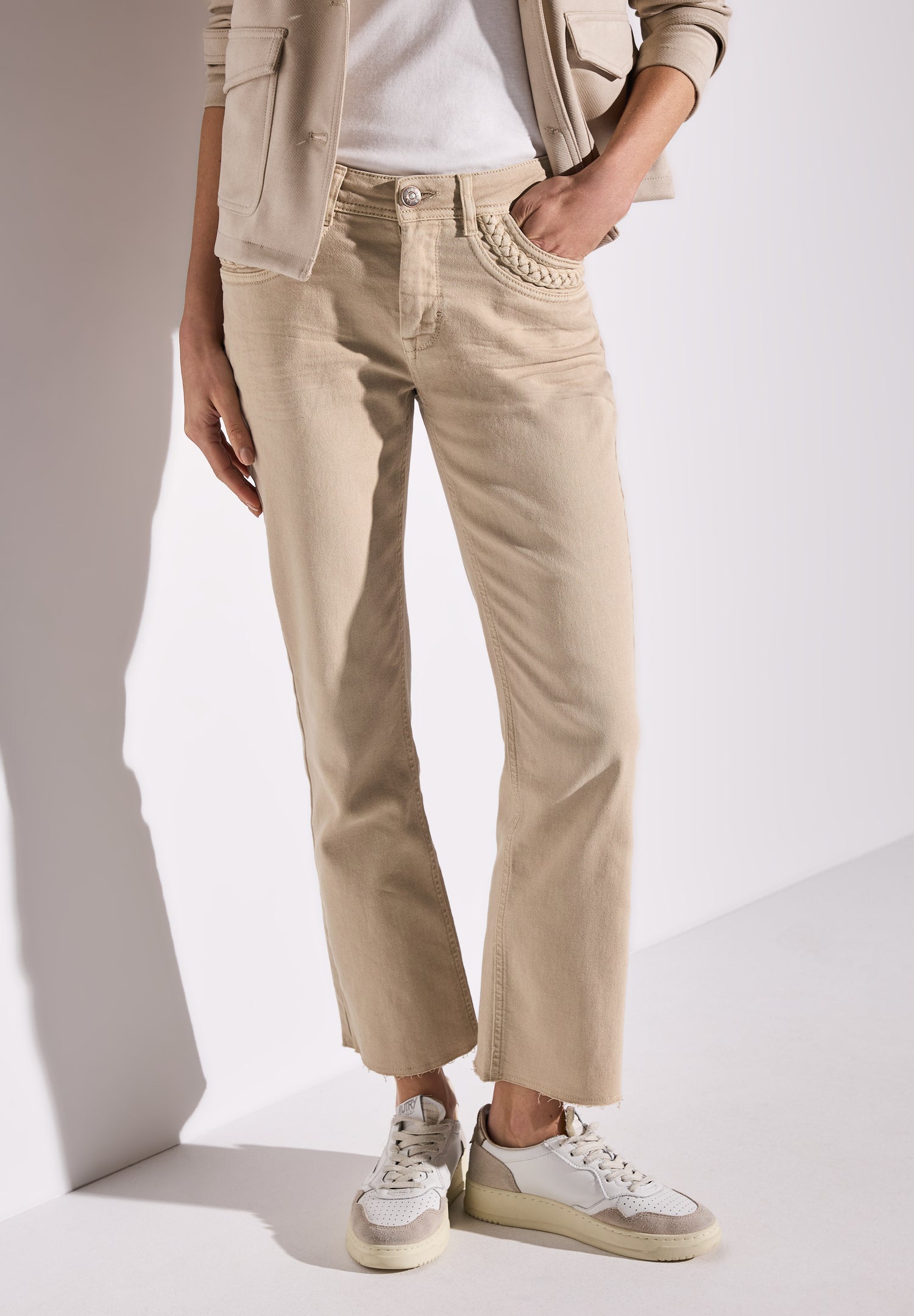 Street One Kickflare Jeans Damen Slim Fit Offener Saum
