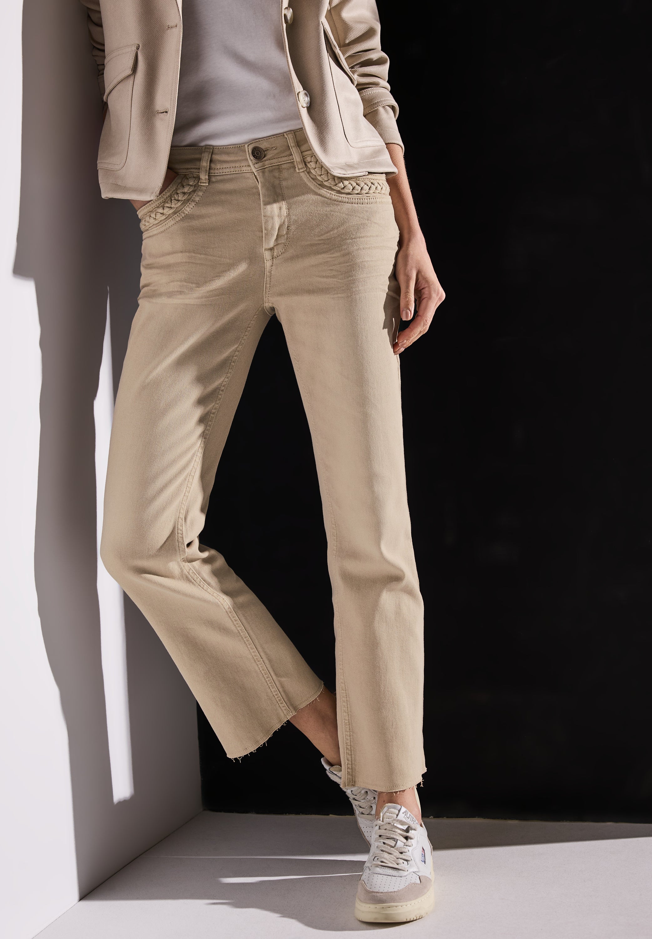 Street One Kickflare Jeans Damen Slim Fit Offener Saum