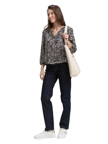 Tom Tailor Bluse mit 3/4-Arm für Frauen mit elastischem Saum