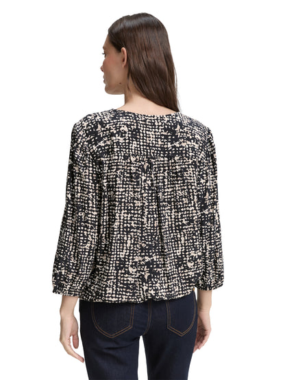 Tom Tailor Bluse mit 3/4-Arm für Frauen mit elastischem Saum
