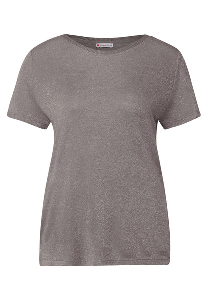 Street One Glitzerndes T-Shirt Damen Angenehmer Viskosemix