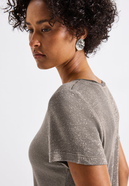 Street One Glitzerndes T-Shirt Damen Angenehmer Viskosemix