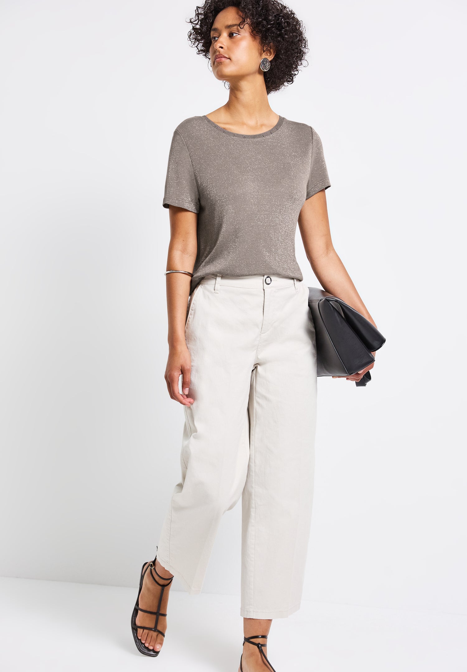 Street One Glitzerndes T-Shirt Damen Angenehmer Viskosemix