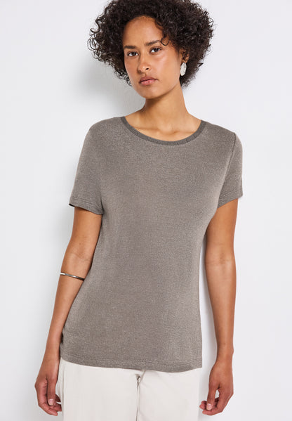 Street One Glitzerndes T-Shirt Damen Angenehmer Viskosemix