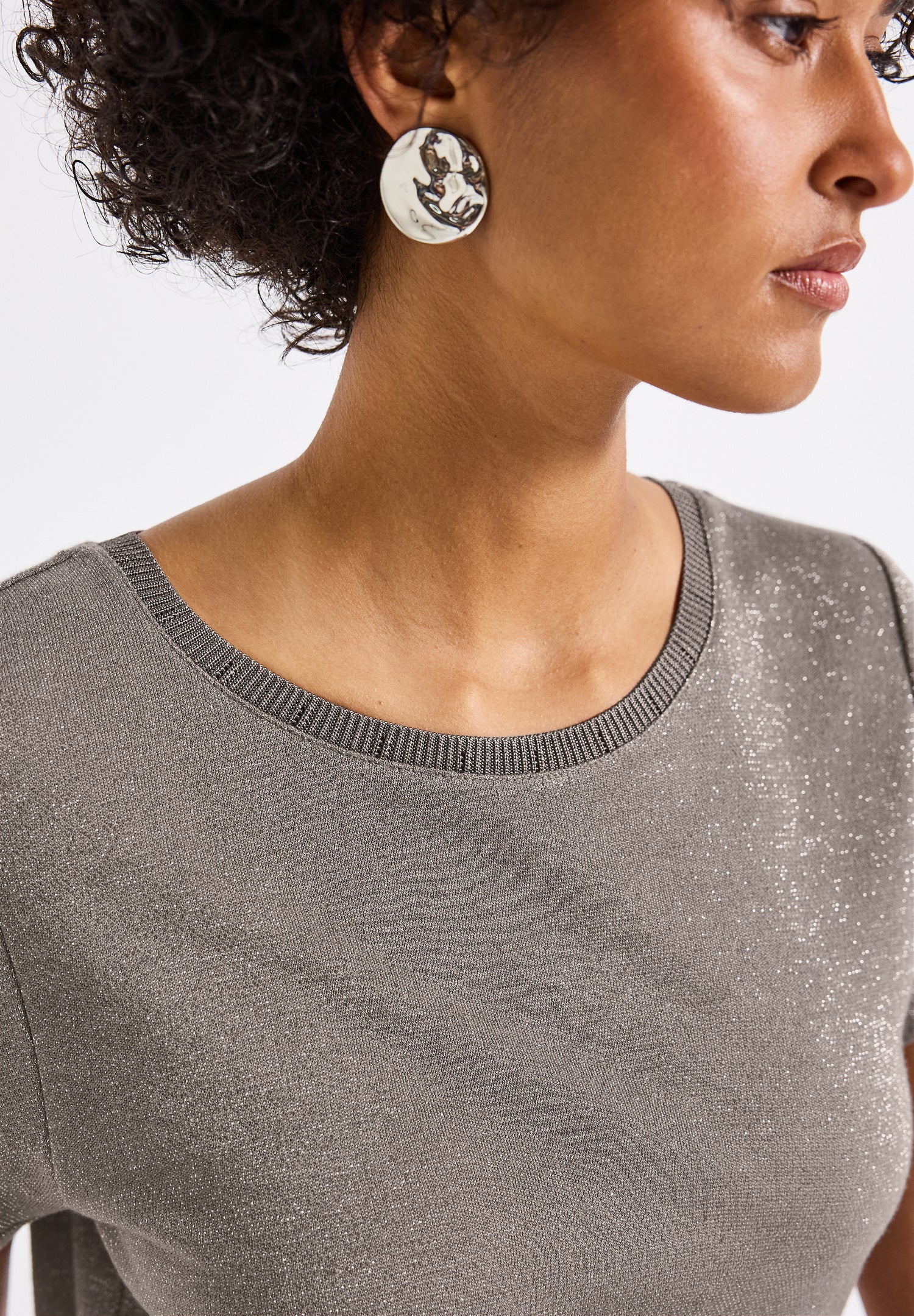 Street One Glitzerndes T-Shirt Damen Angenehmer Viskosemix