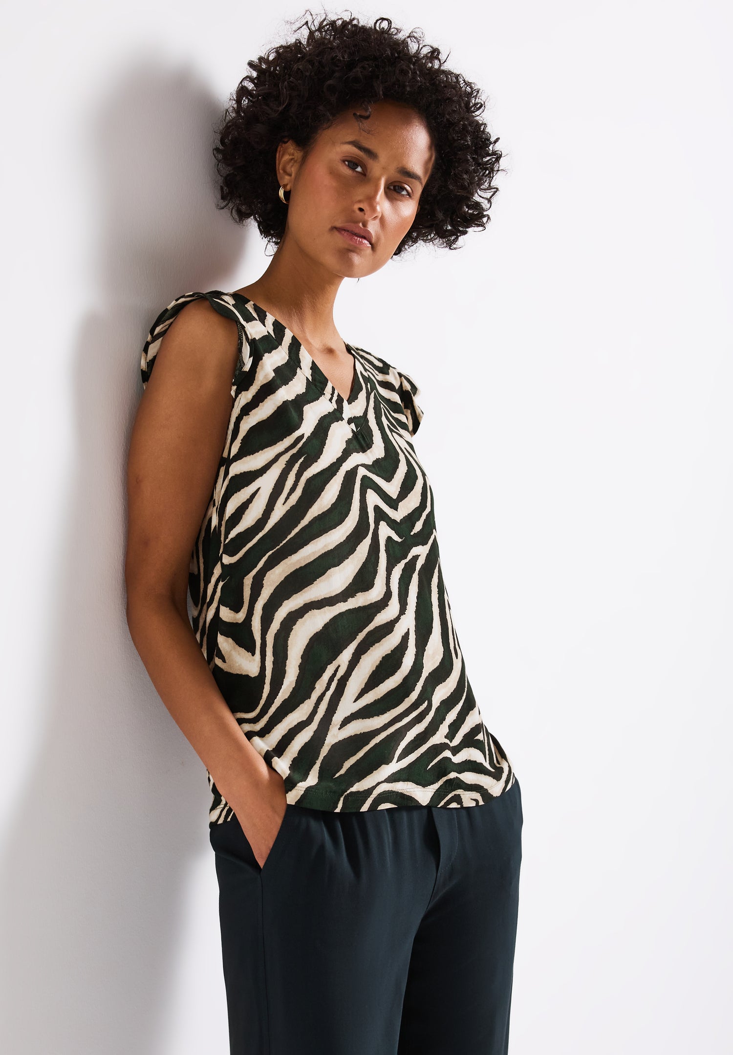 Street One Top Ärmellos Damen Volants Häkeldetails