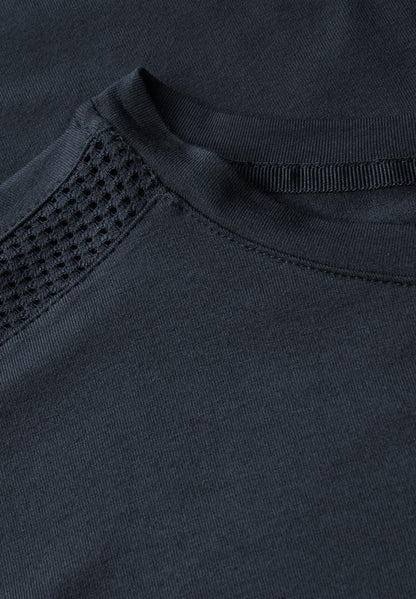Street One Jersey-Shirt Damen mit Mesh-Detail und dropped shoulders