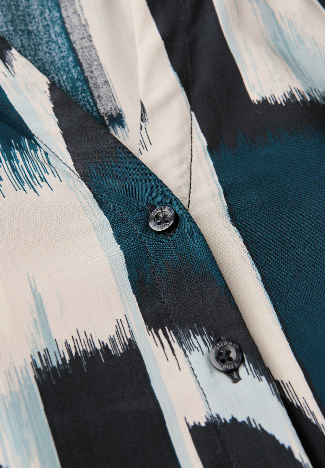 Street One Volant-Kleid Damen mit grafischem Muster und Knopfleiste