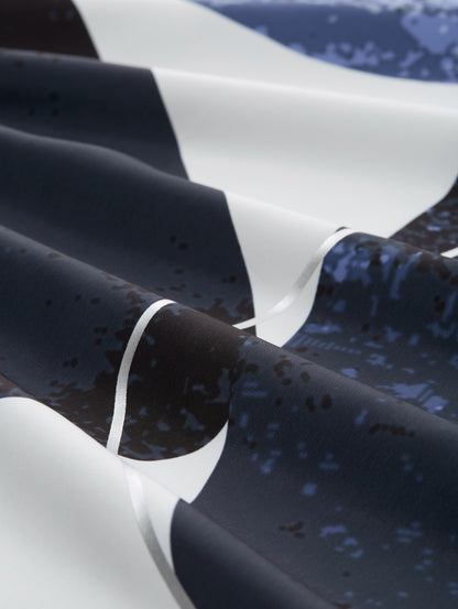 Tom Tailor Denim Langarmshirt Damen Material-Mix Print Viskose Polyester