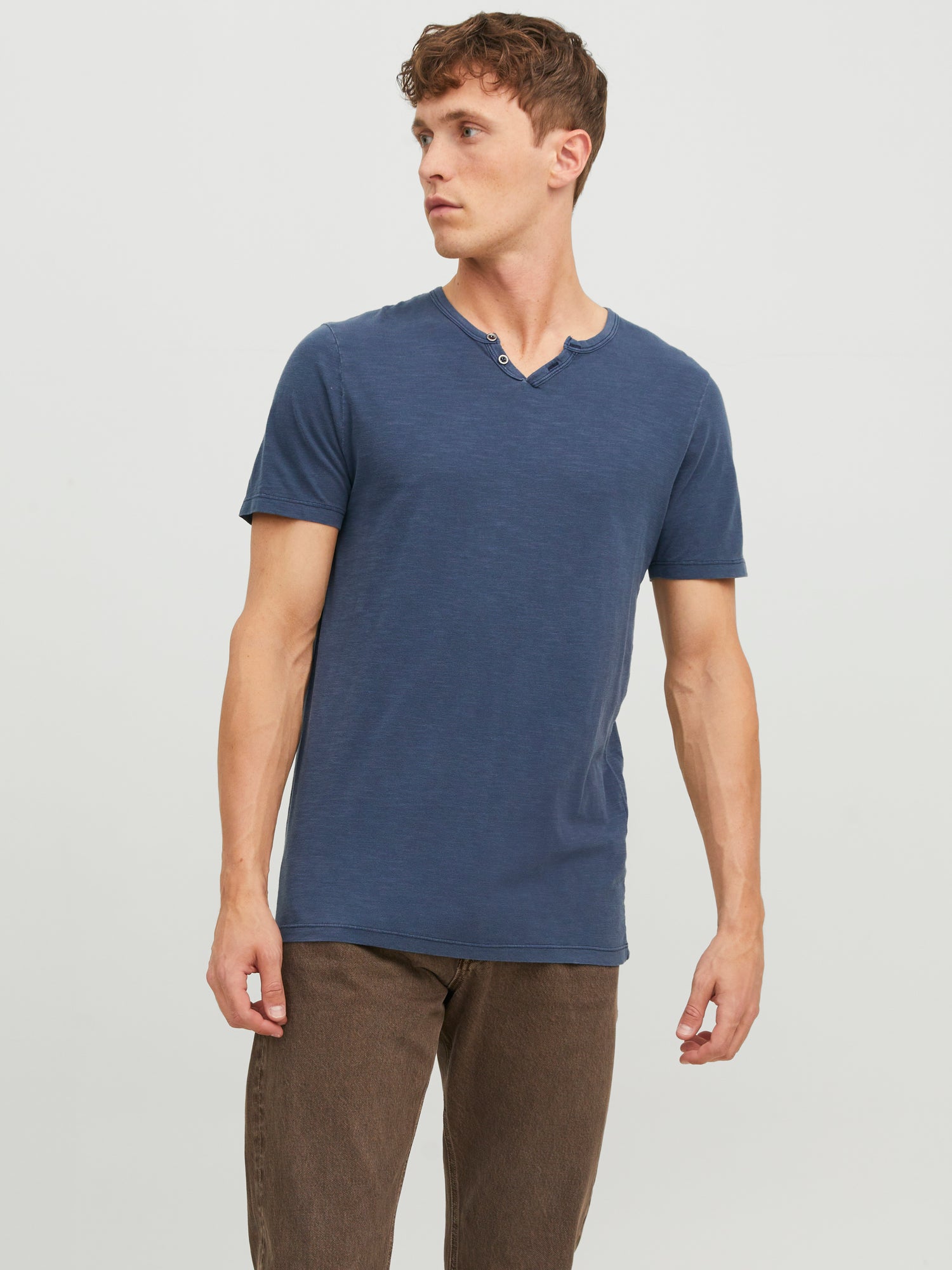Bestseller Slub-Gewebe T-shirt Damen Used-Look