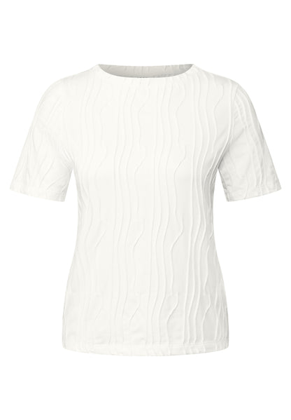 CECIL Strukturshirt Damen Modische Struktur Kurzarm U-Boot-Ausschnitt