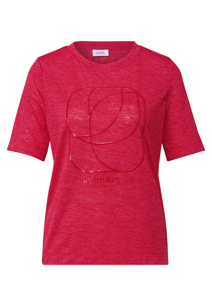 CECIL T-Shirt Damen Silikon-Print Jersey-Qualität