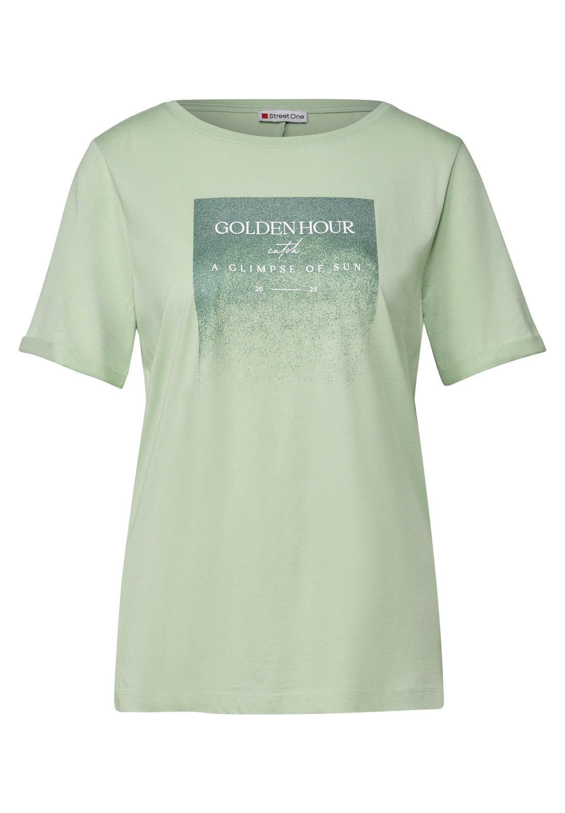 Street One T-Shirt Damen Schimmer-Print Feminine Silhouette