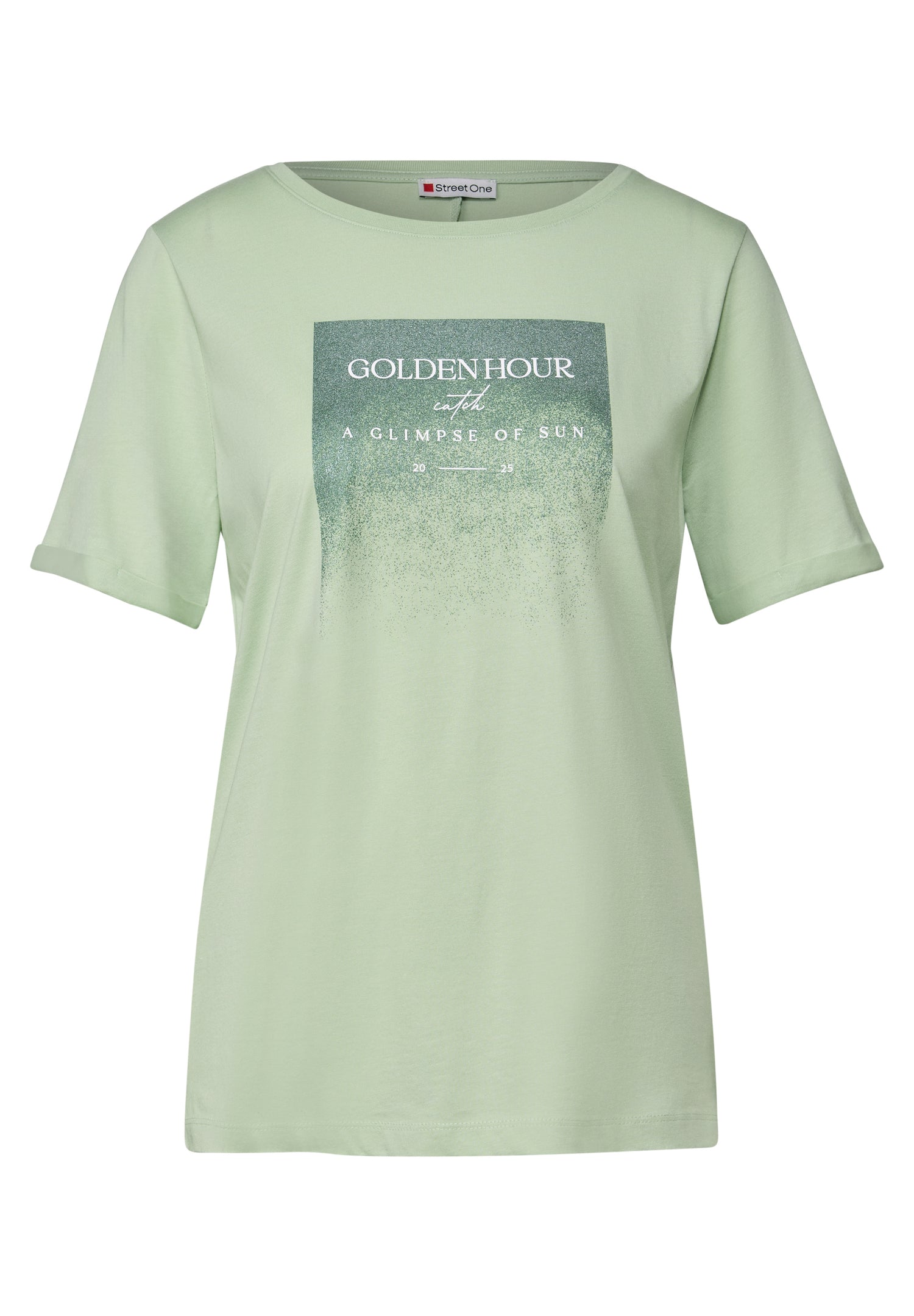Street One T-Shirt Damen Schimmer-Print Feminine Silhouette