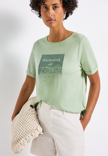 Street One T-Shirt Damen Schimmer-Print Feminine Silhouette