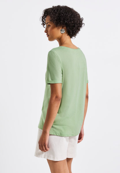 Street One T-Shirt Damen Schimmer-Print Feminine Silhouette