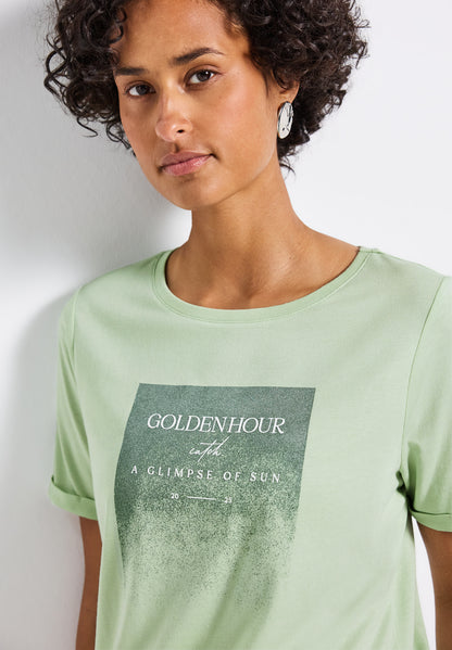 Street One T-Shirt Damen Schimmer-Print Feminine Silhouette