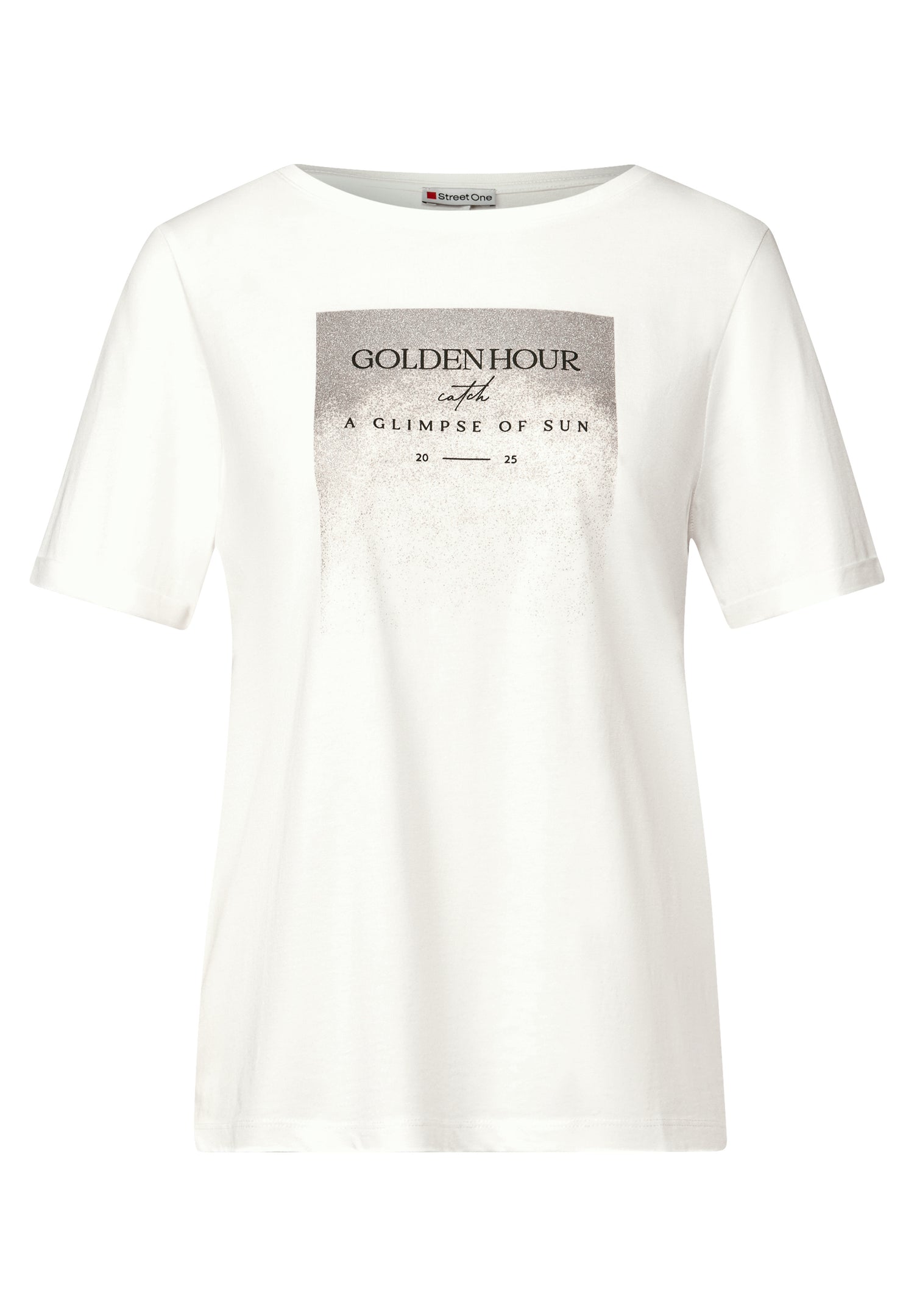 Street One T-Shirt Damen Schimmer-Print Feminine Silhouette