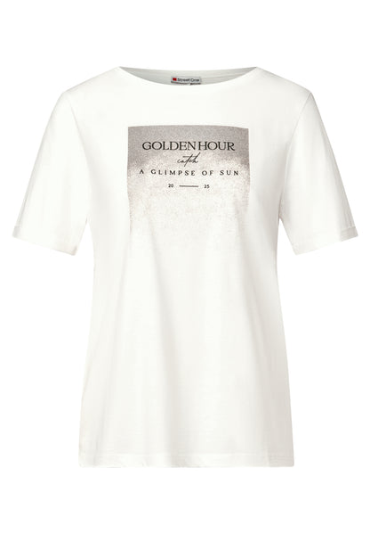 Street One T-Shirt Damen Schimmer-Print Feminine Silhouette