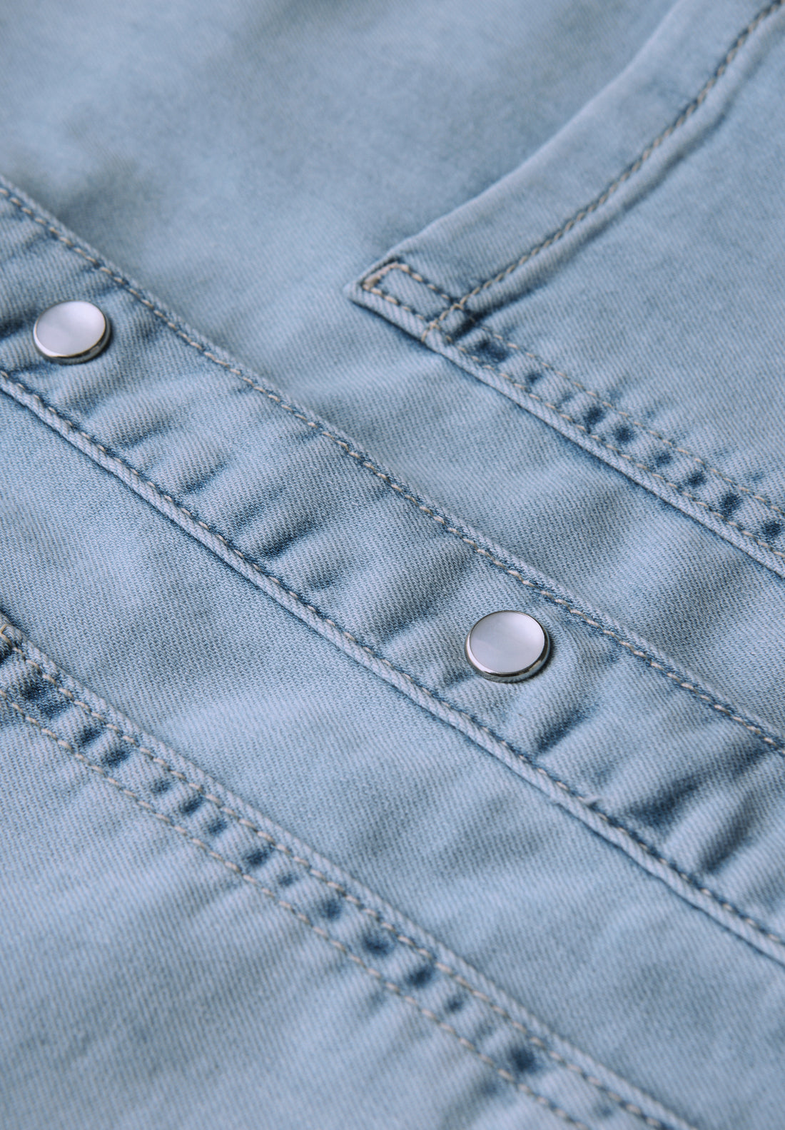 Street One Denim Bluse Damen Trendige Bleached Waschung