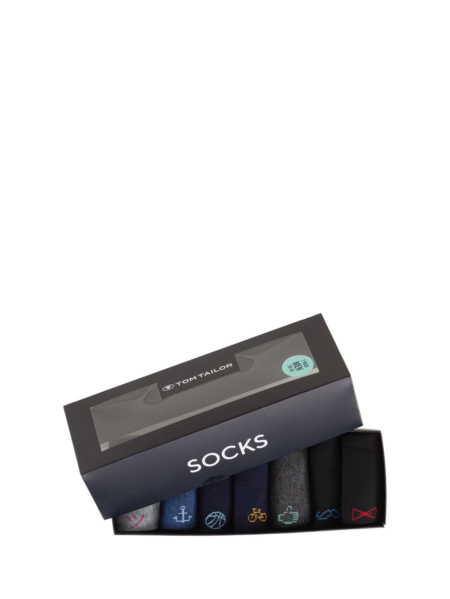 Socken in einer 7-Tage-Box