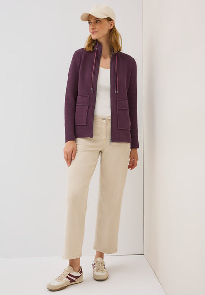 CECIL Ottoman Struktur Jacke Damen Tunnelzug Baumwollmix Stretch
