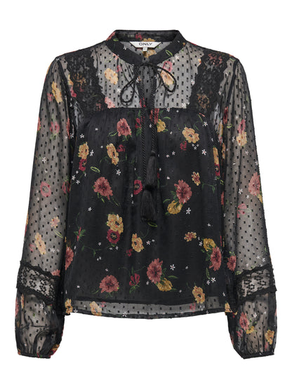 FashionQueen Top Damen Feminin mit Voluminösen Ärmeln