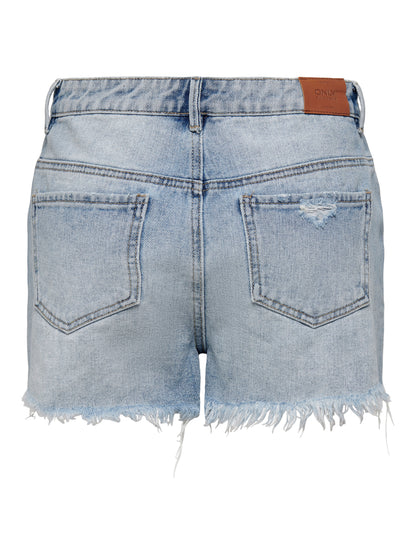 Bestseller Jeans-Shorts Damen Hohe Taille Offener Saum
